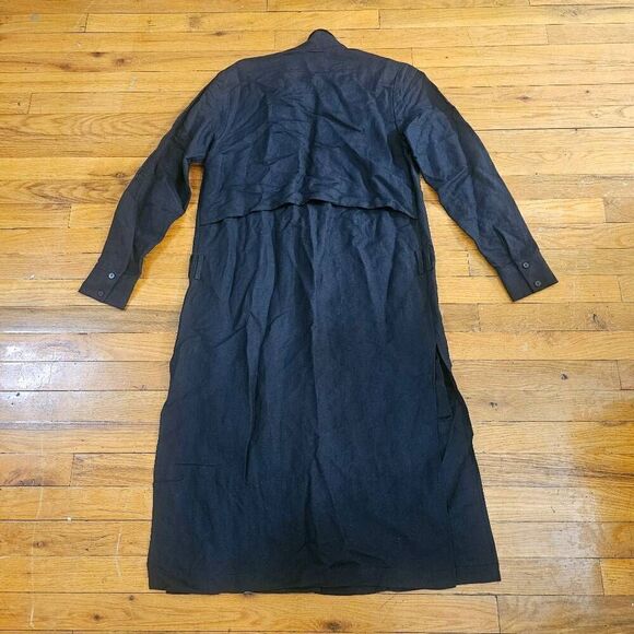 First Rite Linen Black Cardigan Pockets Button Front - Picture 7 of 10